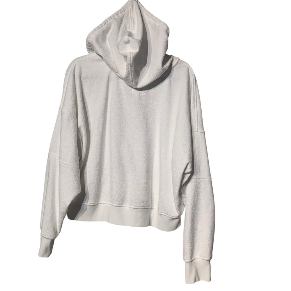 Aerie Quarter Zip Hoodie Womens Large White Cropped Soft Lounge Pullover - Picture 5 of 9